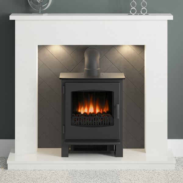 FLARE Collection by Be Modern Allensford Marble Inglenook Suite - Grampian Stoves