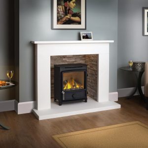 C&J Beckford Limestone Fireplace - Grampian Stoves